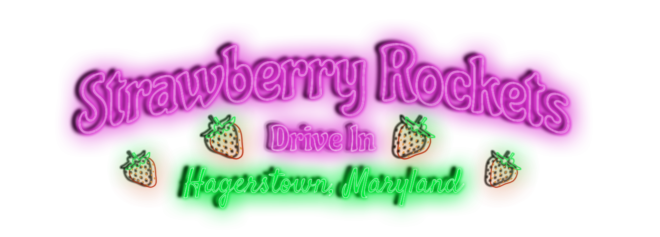 Strawberry Rockets Neon Logo